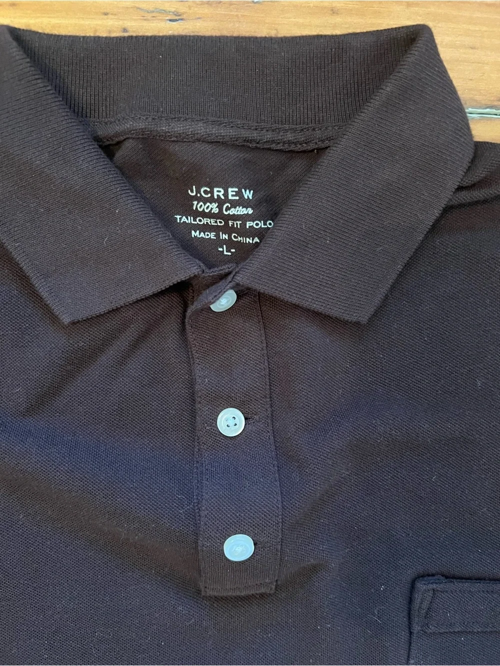 Men's Dark Brown Polo Shirt with Chest Pocket